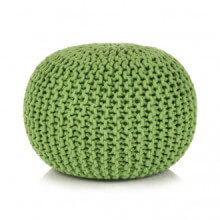 Puf tejido amano 50x35cm algodón verde Vida XL