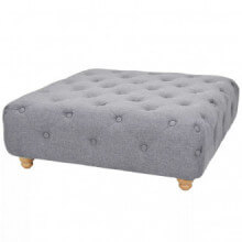 Puf de tela 80x80x30cm gris claro Vida XL