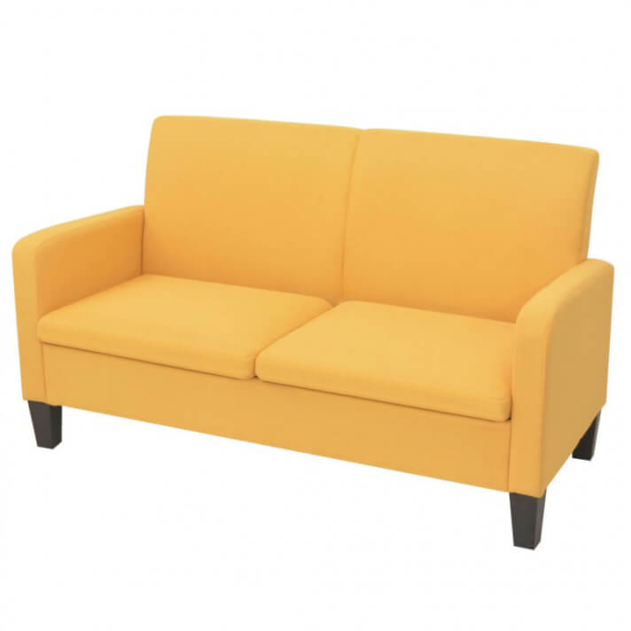 Sof&aacute; de 2 plazas 135x65x76cm amarillo Vida XL