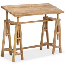 Mesa de dibujo de madera maciza de mango 116x50x76cm Vida XL