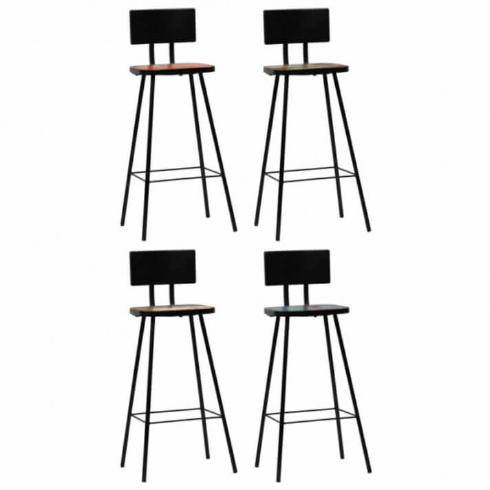 Taburetes de cocina 4 unidadesmaderamaciza reciclada Vida XL