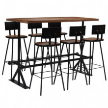 Conjunto demuebles de bar 7 piezasmaderamaciza reciclada Vida XL
