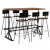 Conjunto demuebles de bar 7 piezasmaderamaciza reciclada Vida XL