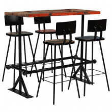 Muebles de bar 5 piezasmaderamaciza recicladamulticolor Vida XL