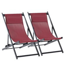 Conjunto de 2 tumbonas plegables rojo Outsunny