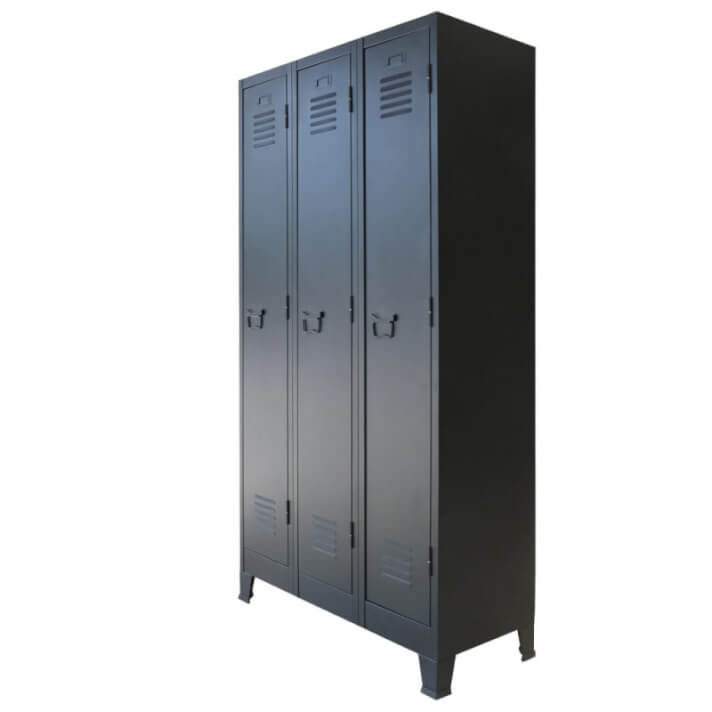 Armario taquillaet&aacute;lico de estilo industrial 90x45x180cm Vida XL