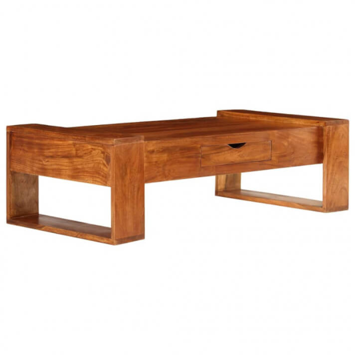 Mesa de centro de madera maciza de acacia 100x50x30cmarrón Vida XL