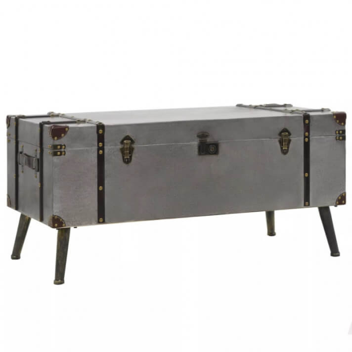 Mesa de centro deDF y aluminio 102x51x47,5cm Vida XL