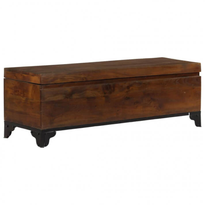 Ba&uacute;l de almacenajeadera de acaciaaciza 120x35x40cmarr&oacute;n Vida XL