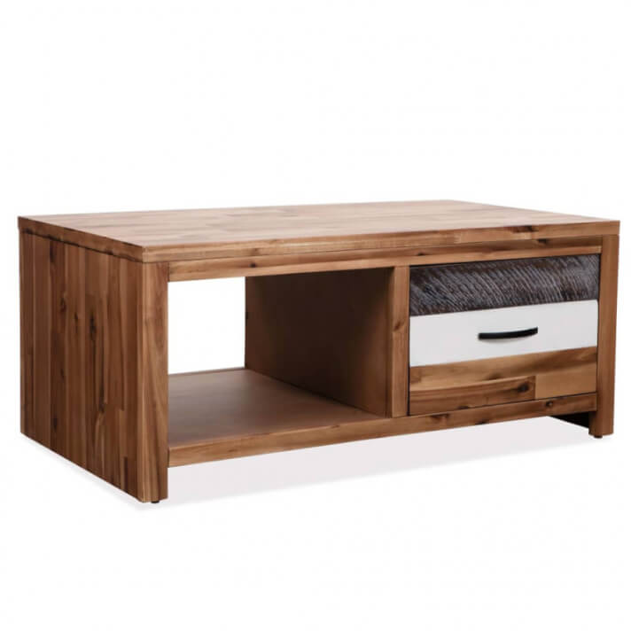 Mesa de centro de madera maciza de acacia 90x50x37,5cm Vida XL