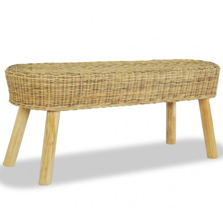 Banco de recibidor 110x35x45cm rat&aacute;n natural Vida XL