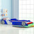 Cama infantil con forma de coche carreras y LED 90x200cm azul Vida XL