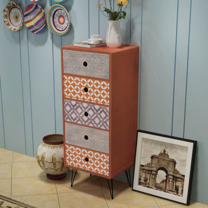 Mueble auxiliar con 5 cajonesarrón Vida XL