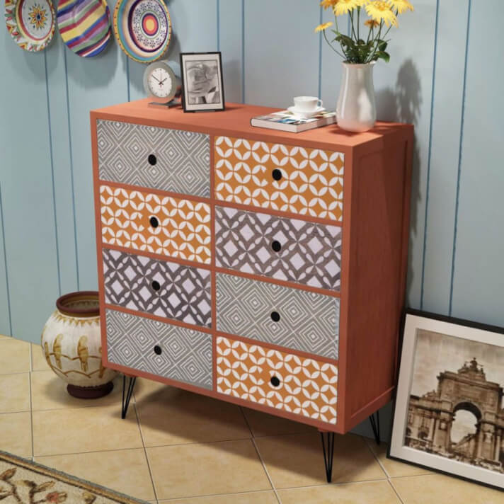 Mueble auxiliar con 8 cajonesarr&oacute;n Vida XL