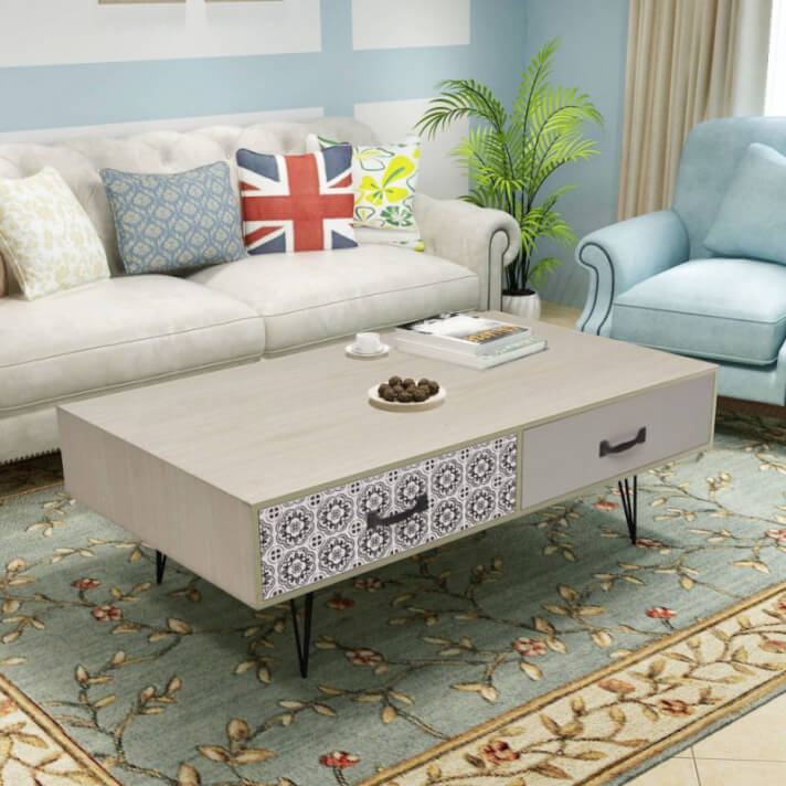 Mesa de centro 100x60x35cm beige Vida XL