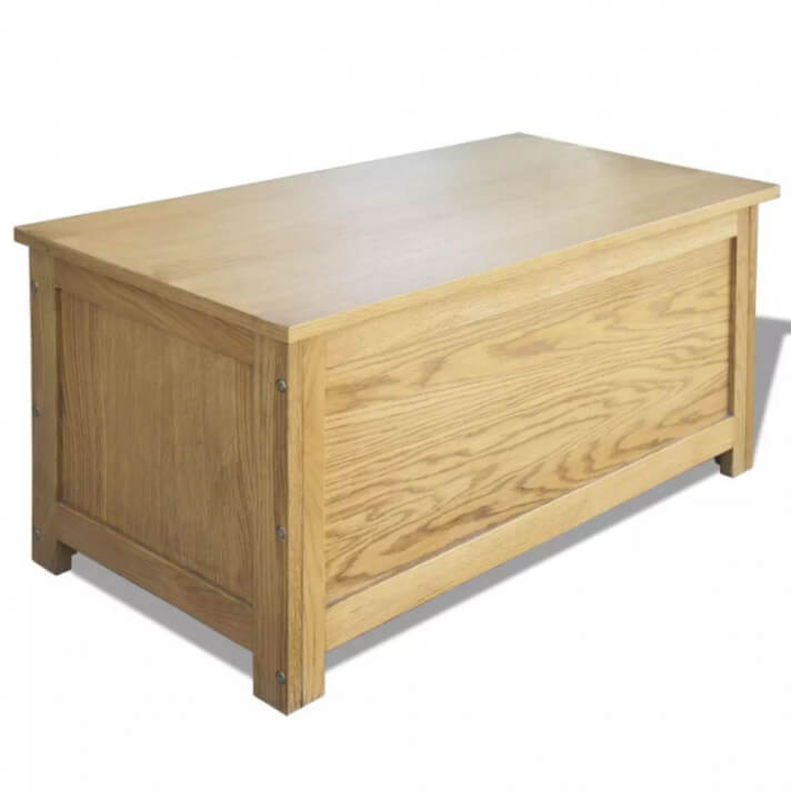 Caja de almacenamiento de madera maciza de roble 90x45x45cm Vida XL