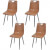 Sillas de comedor 4 unidades cuero artificialarrón claro Vida XL