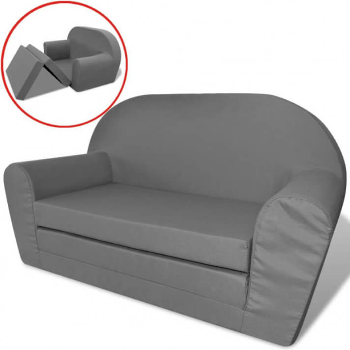 Sill&oacute;n Flip-Out para ni&ntilde;os gris Vida XL