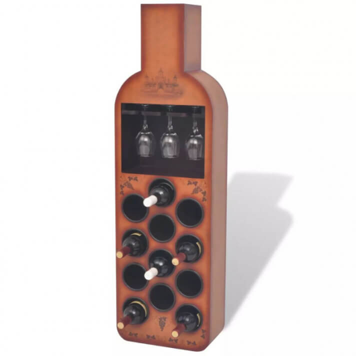Botellero en forma de botella 12 botellasarr&oacute;n Vida XL