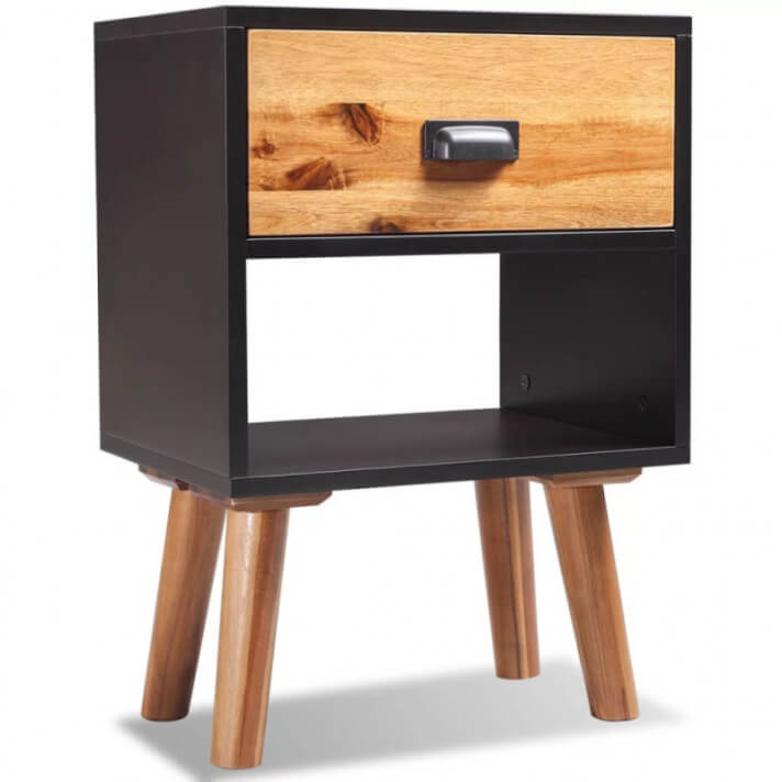 Mesita de noche de madera de acacia s&oacute;lida 40x30x58cm Vida XL