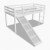 Cama alta para niños con tobogán y escaleraadera blanca Vida XL