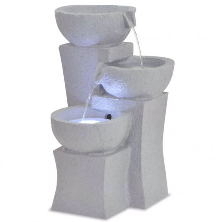 Fuente de agua de interior con LED de poliresina Vida XL