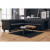 Sofá Chesterfield 5 plazas de cuero artificial negro Vida XL