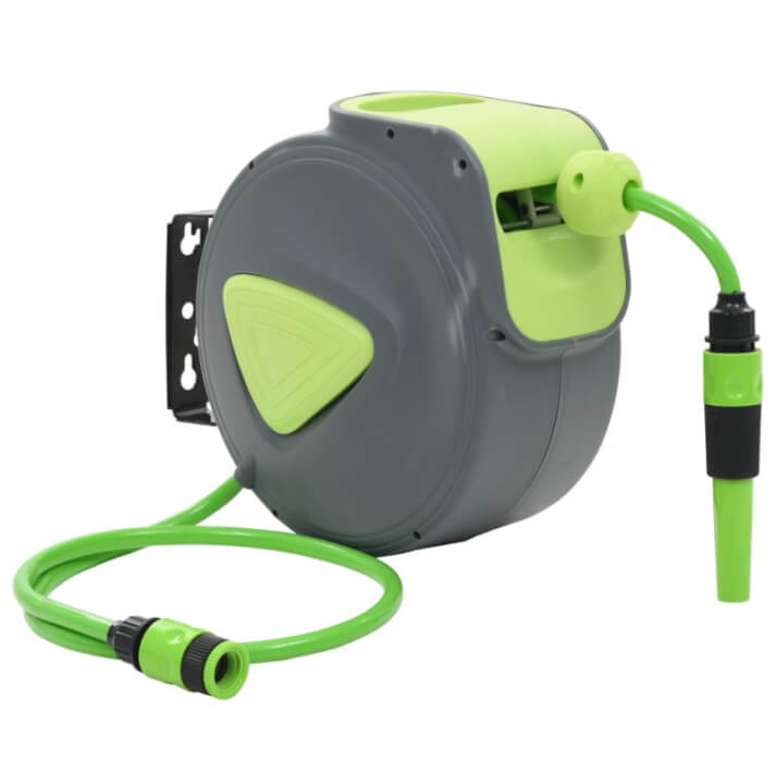 Carrete deanguera retráctil automático de pared 10+1 Vida XL