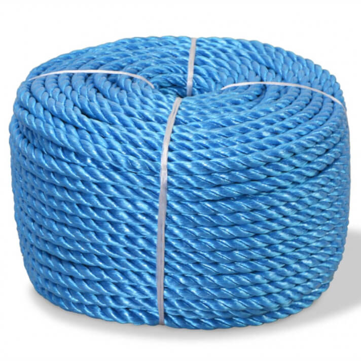 Cuerda torcida de polipropileno 10mm 250 azul Vida XL