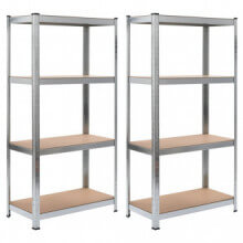 Estanterías 2 unidades plateado 80x40x160cm acero yDF Vida XL