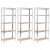 Estanterías de acero yDF 3 unidades plateado 75x30x172cm Vida XL
