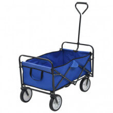 Carrito de mano plegable de acero color azul Vida XL
