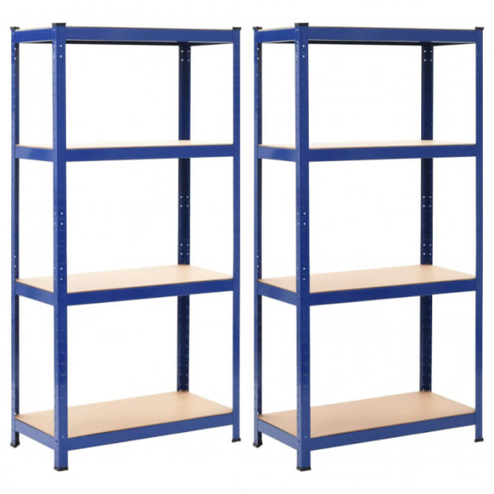 Estanter&iacute;as 2 unidades azul 80x40x160cm acero yDF Vida XL