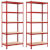 Estanterías 2 unidades rojo 80x40x180 cm acero y MDF Vida XL
