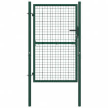 Puerta de valla de acero verde 100x150 cm Vida XL
