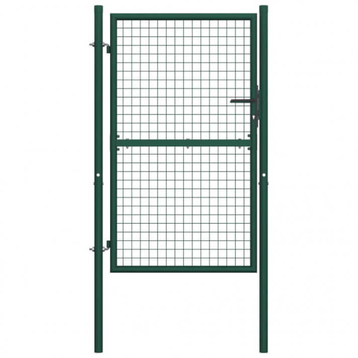 Puerta de valla de acero verde 100x150 cm Vida XL