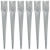 Picas de tierra 6 uds acero galvanizado plateado 10x10x76 cm Vida XL