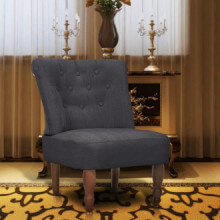 Sillón de estilo francés de tela gris Vida XL