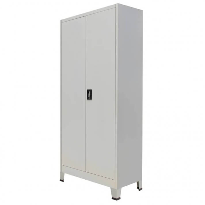 Armario de oficina con 2 puertas acero gris 90x40x180 cm Vida XL