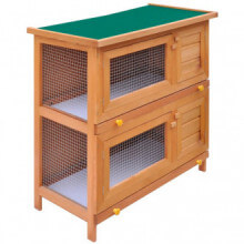 Casa de animales pequeños jaula conejera 4 puertas madera Vida XL