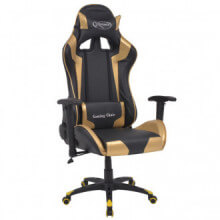 Silla de escritorio reclinable Racing cuero artificial dorada Vida XL