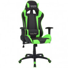 Silla de escritorio reclinable Racing de cuero artificial verde Vida XL
