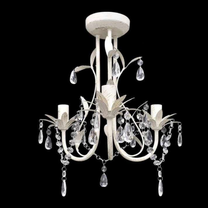 L&aacute;mpara colgante ara&ntilde;a de cristal elegante blanca Vida XL