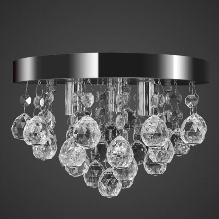 Lámpara de techo de cristal diseño cromado Vida XL