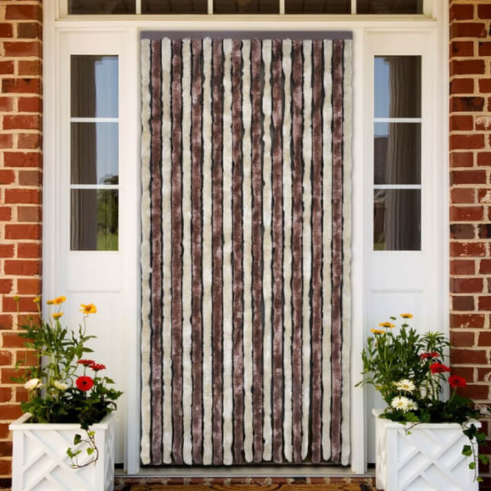 Cortina mosquitera beige y marrón claro 100x220 cm chenilla Vida XL