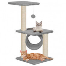 Rascador para gatos con poste rascador de sisal 65 cm gris Vida XL