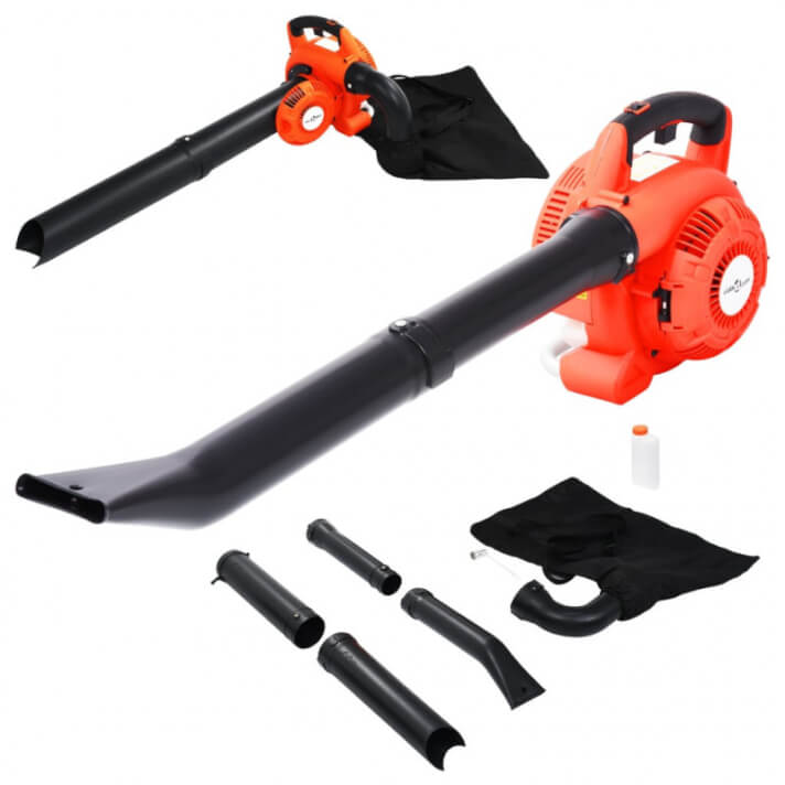 Soplador de hojas a gasolina 3 en 1 26 cc naranja Vida XL