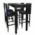 Mesa alta de cocina con 4 sillas de barra negras Vida XL