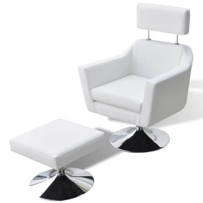 Sill&oacute;n para la TV de cuero sint&eacute;tico blanco Vida XL