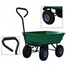 Carrito de mano basculante para jardín 300 kg 75 L verde Vida XL